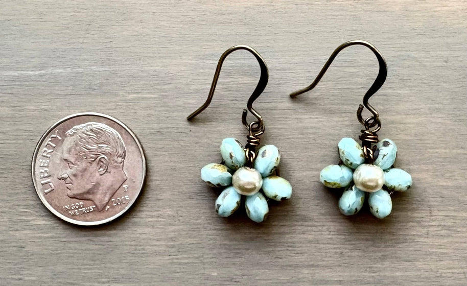 Beach Bloom Earrings In Pale Blue
