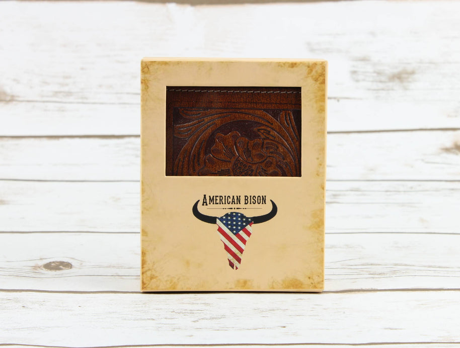 Tooled Leather Men's Wallet, Tan