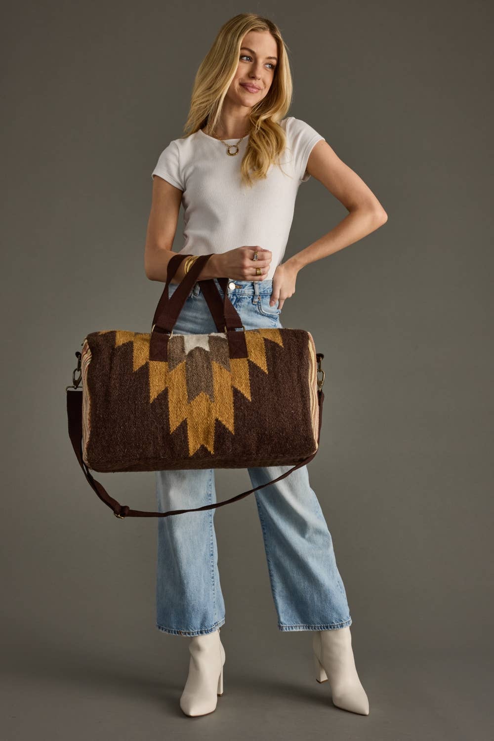 Brown, Tan & Cream Western Duffel