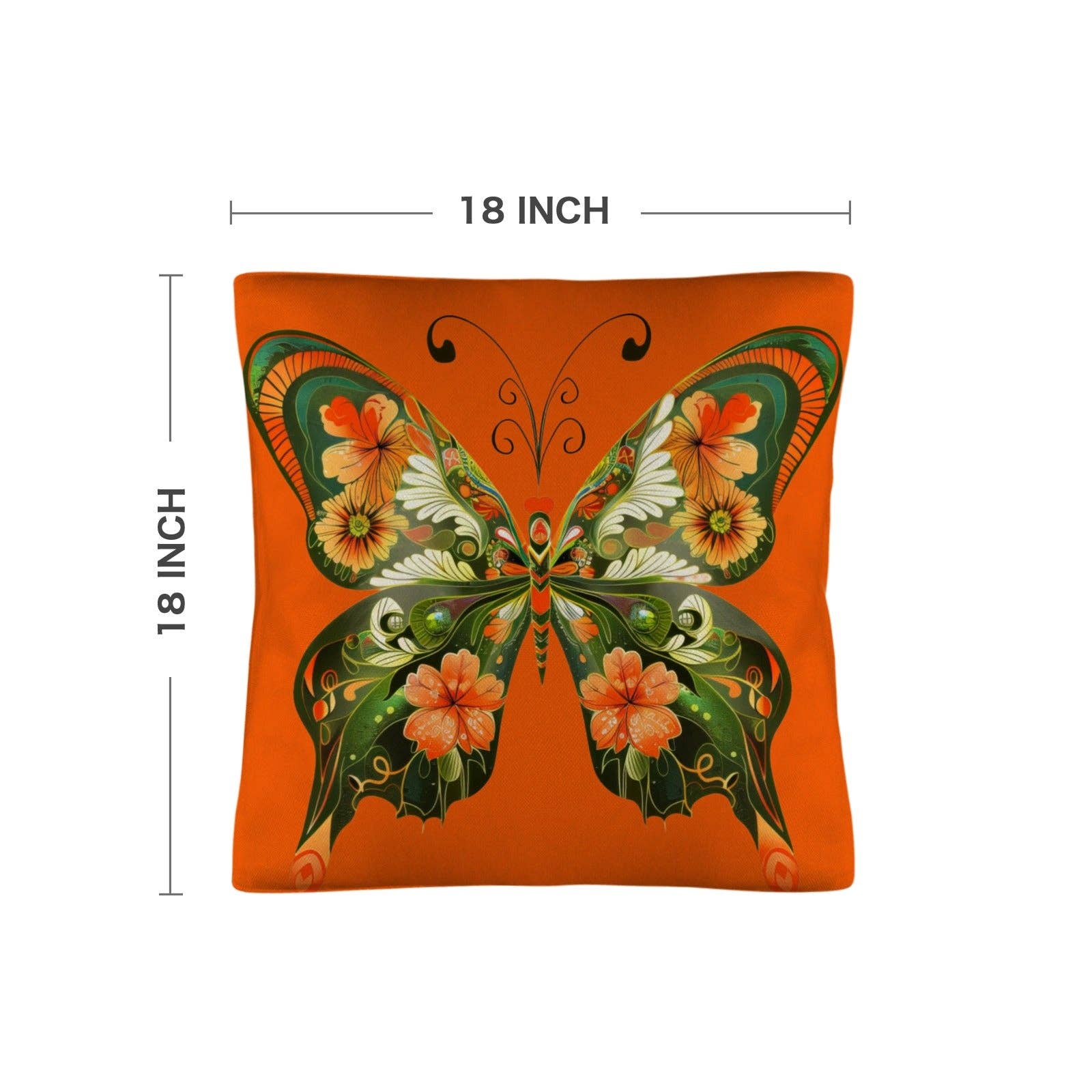 Retro Floral Butterfly Pillow