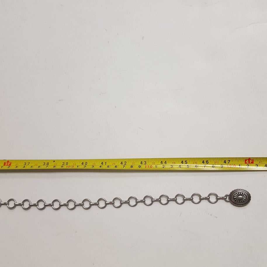 Western Long Horn Concho Metal Chain Silver/Brass