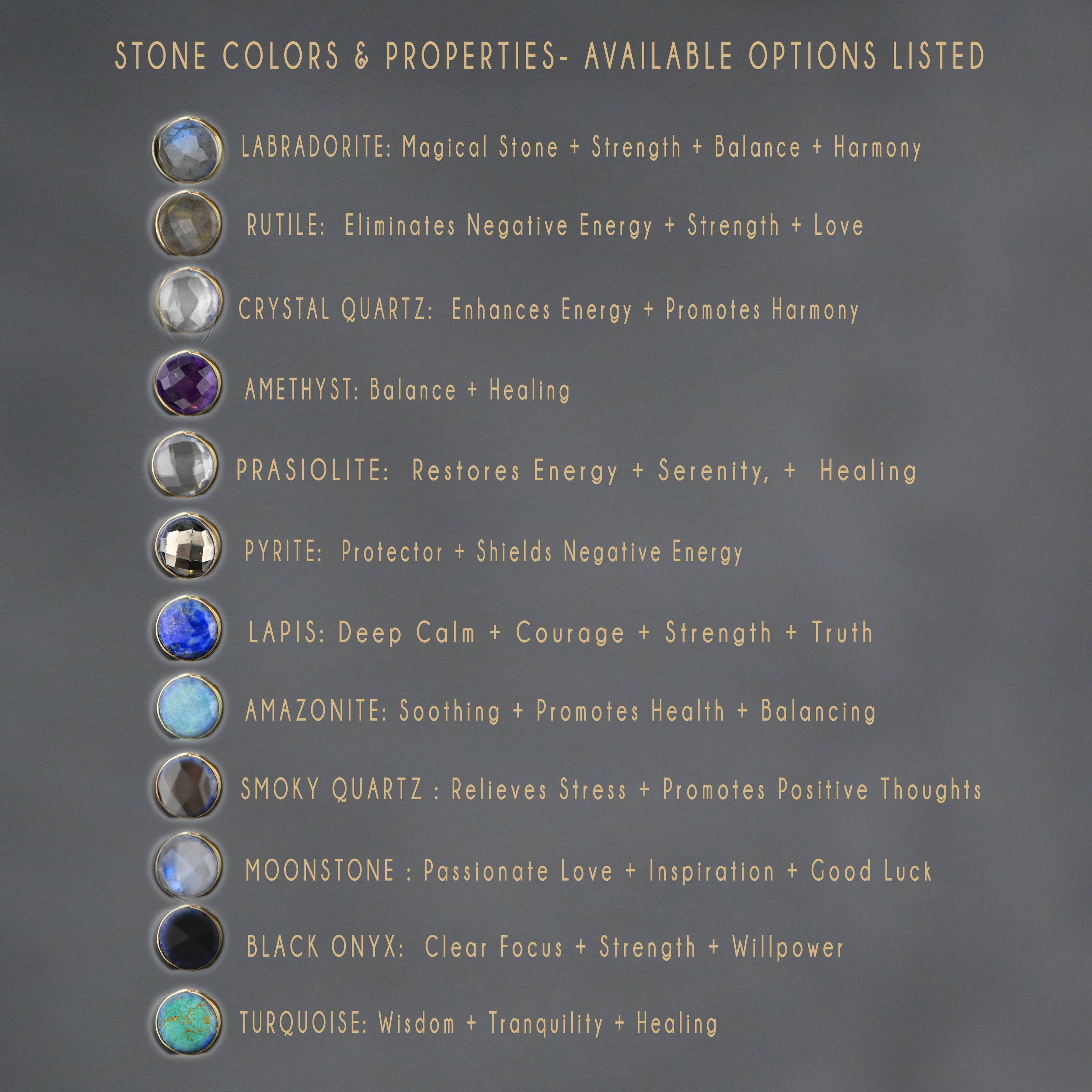 Semi Precious Hexagon Gemstone Studs (8mm gold)