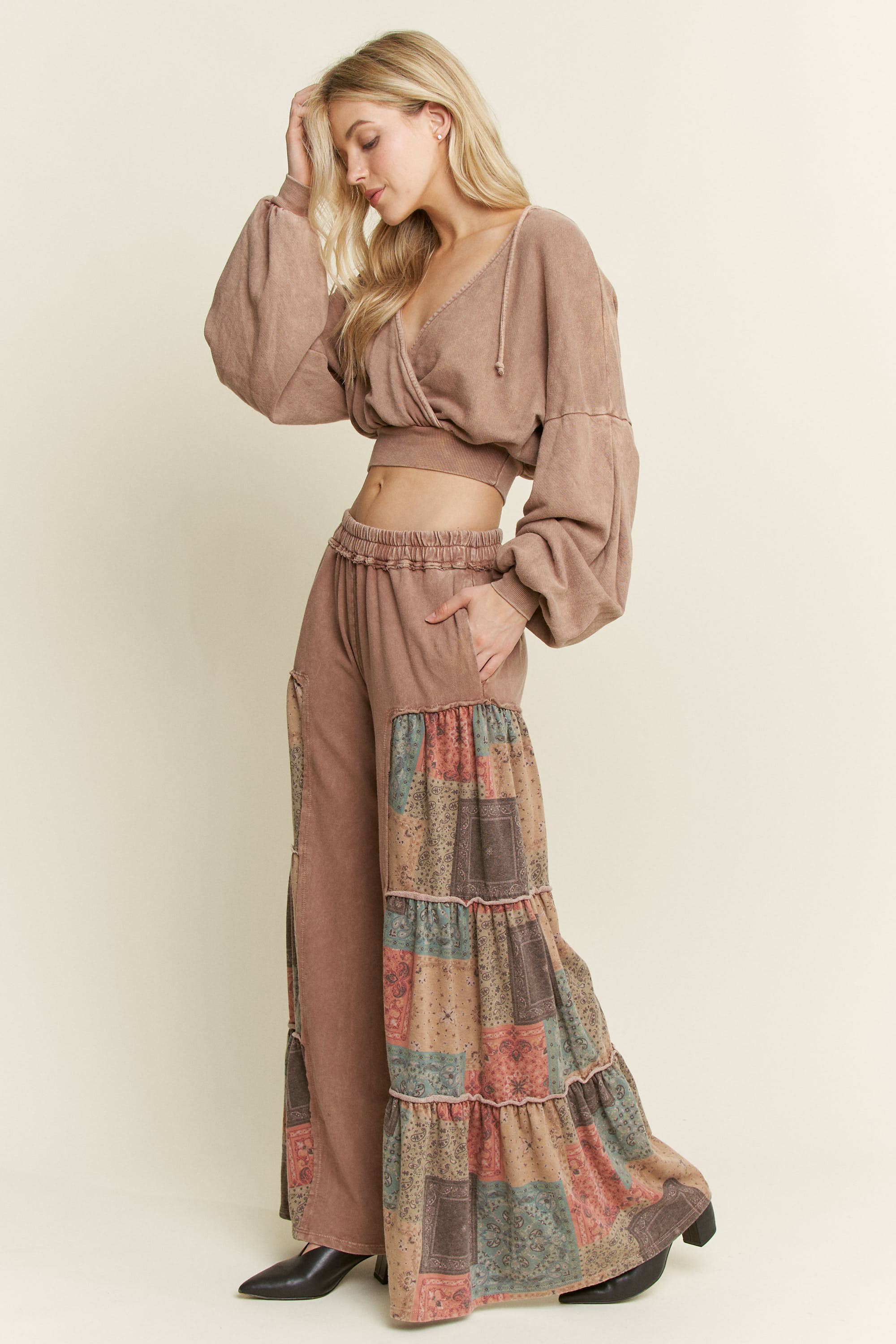 Tiered Boho Wide Leg Pants
