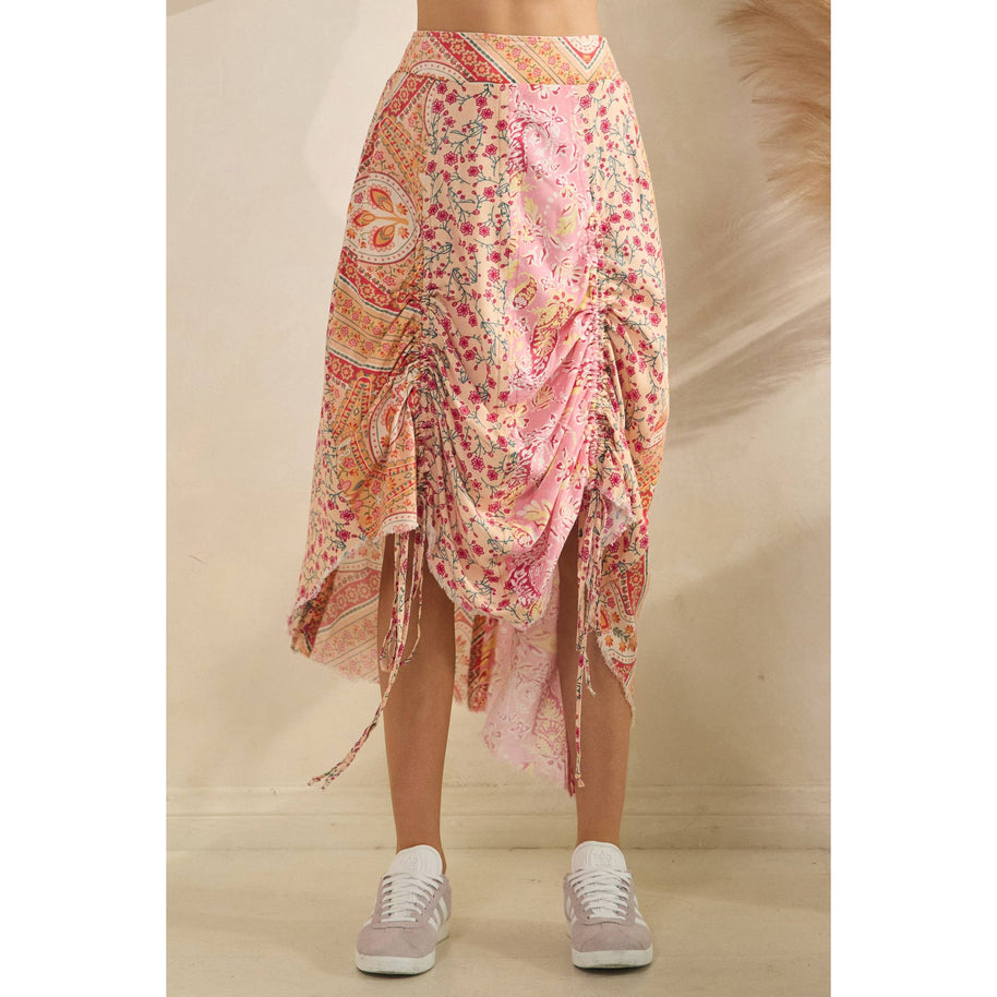 Cinched Patch Mini-Skirt