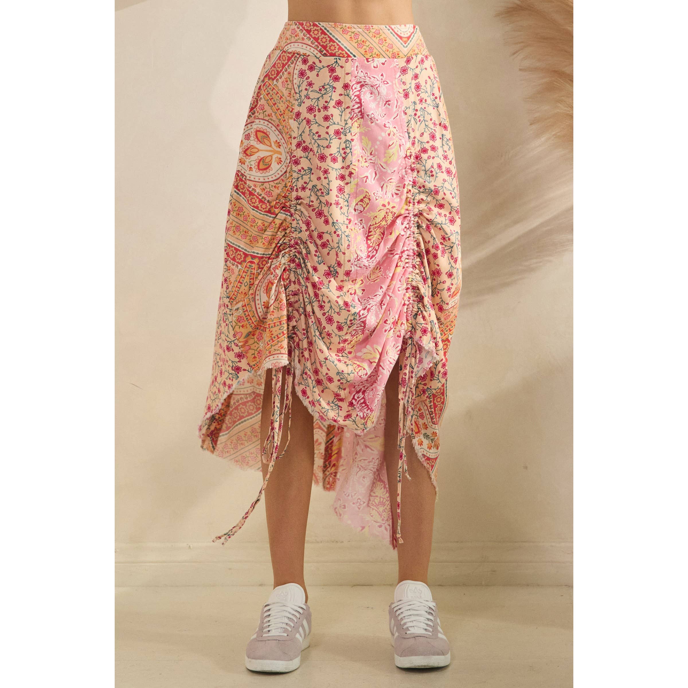 Cinched Patch Mini-Skirt