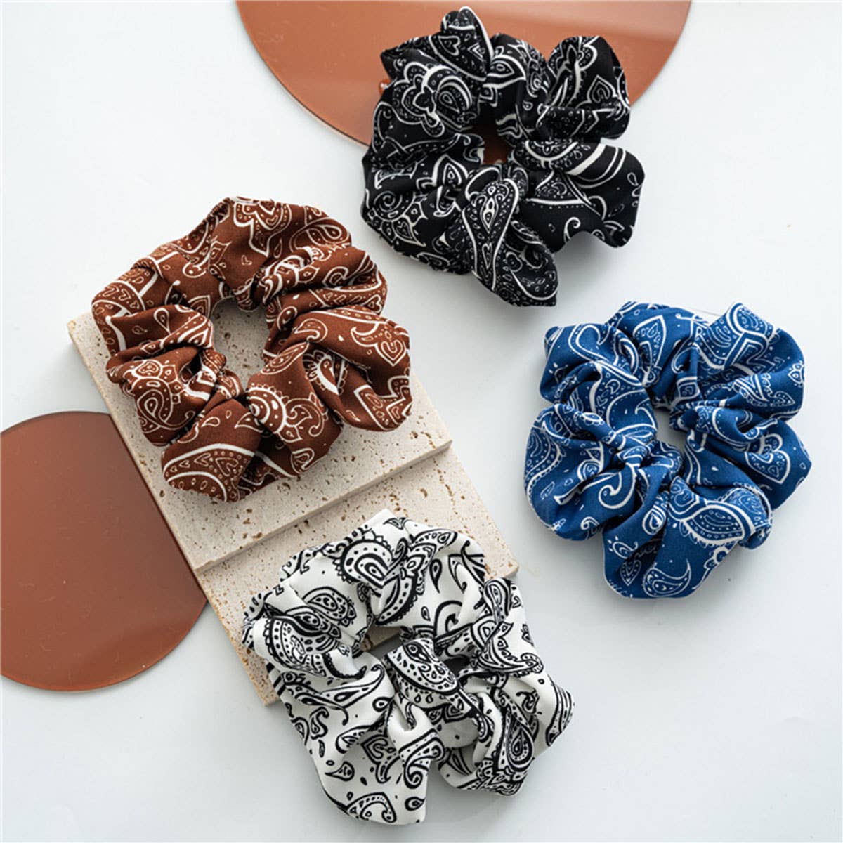 Paisley Print Scrunchies
