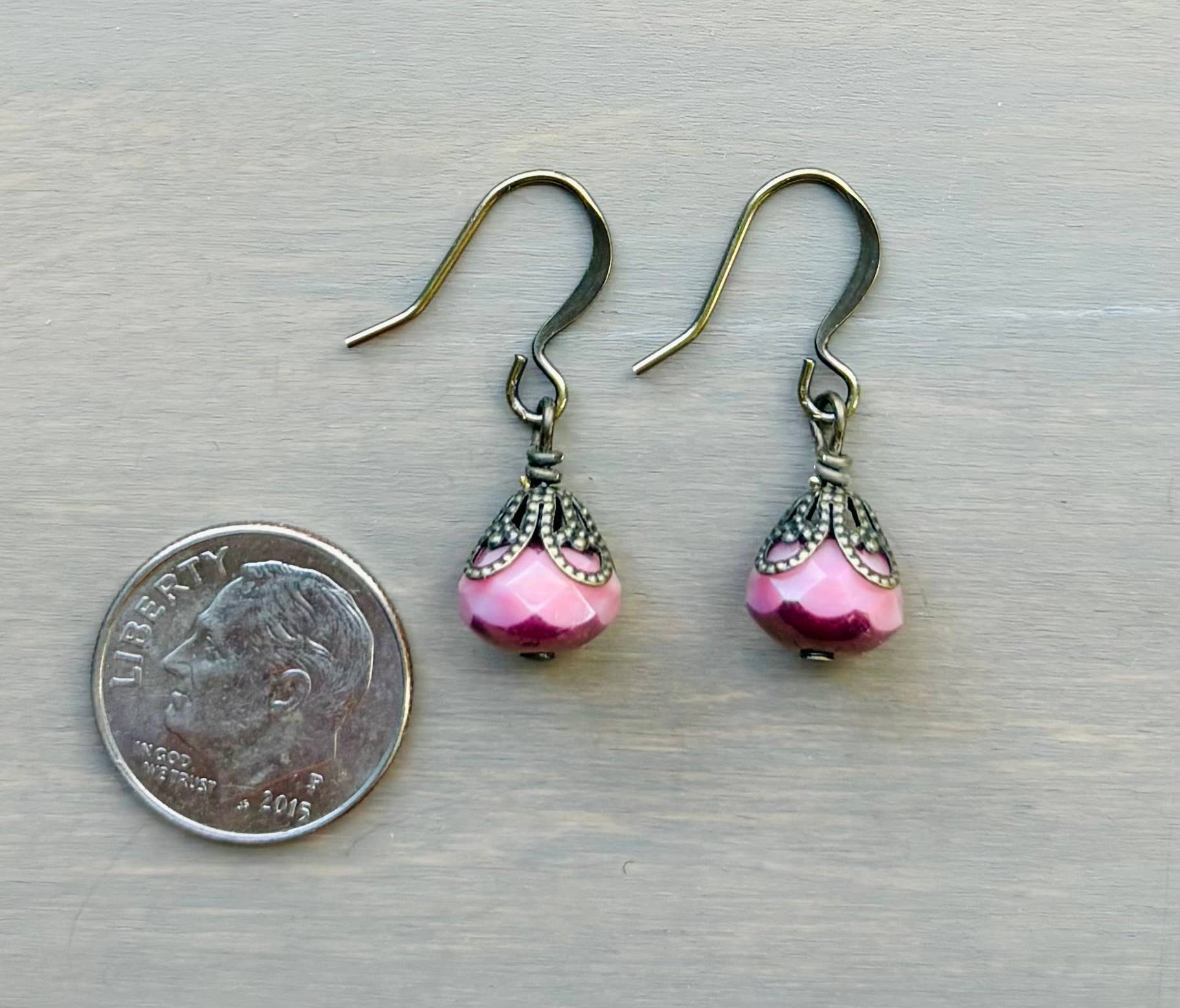 Earthen Beauty Crystal Drop Earrings in Pink Beach
