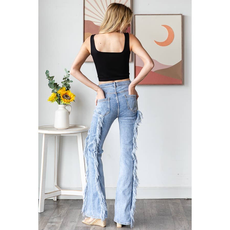 Frayed Flared Jeans