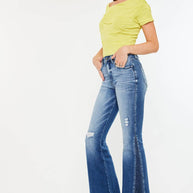 Kan Can Double Frayed Hem Jeans