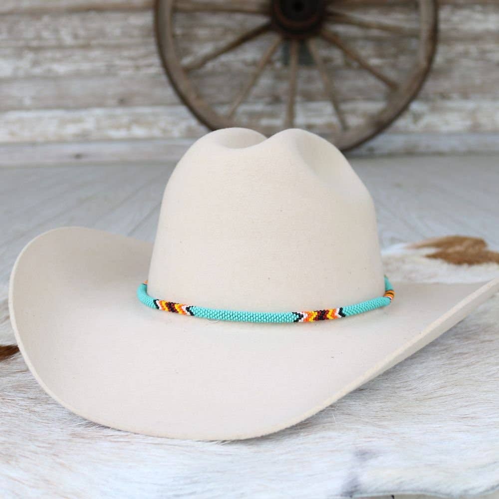 Round Beaded Turquoise Hat Band