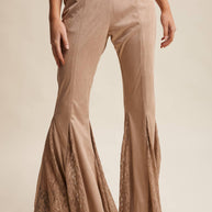 Lace Inset Flare Pants