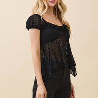Ruffle Lace Sweetheart Shirt