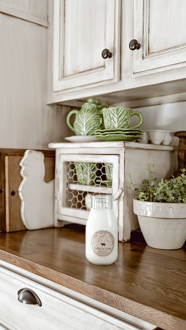 Milk Bottle Candle Coffee & Cream
