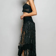 Reverse Ruffle Lace Skirt