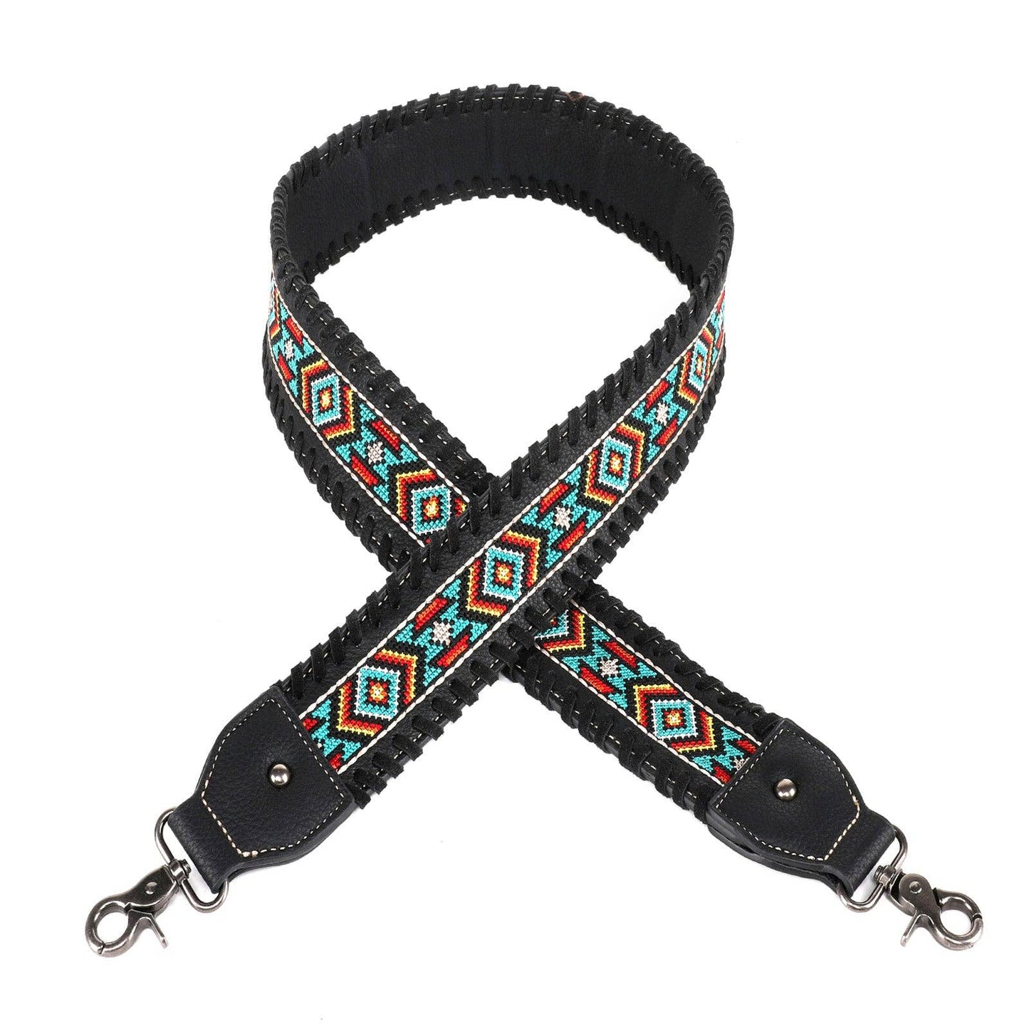 Western Guitar Style Embroidered Aztec Crossbody Strap: Cowgirl