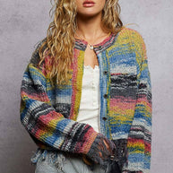 Colorful Fringed Cardigan