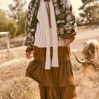 Faux Suede Tiered Maxi Skirt