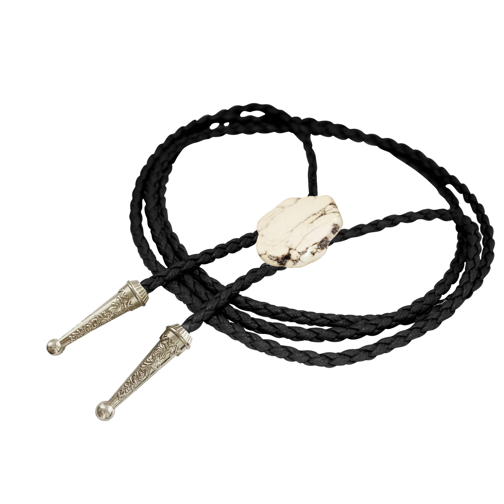 Gemstone Bolo Tie - Howlite