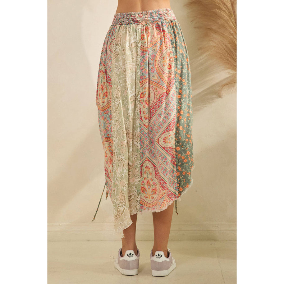 Cinched Patch Mini-Skirt