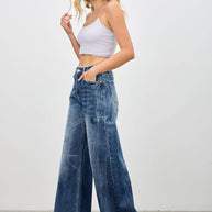 Mid-Rise Wide Leg Jeans
