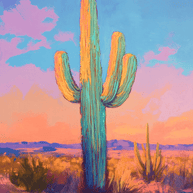 Neon Saguaro Poster - Western and Southwestern Art Prints