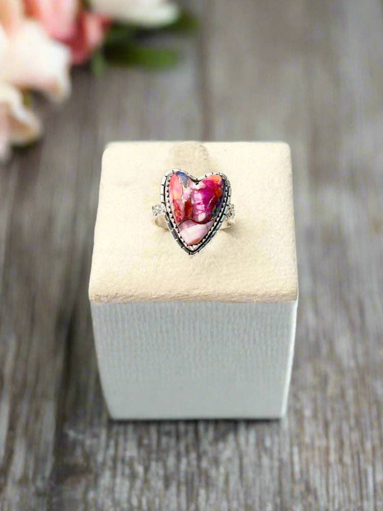 Love Is In The Air Heart Slab Ring