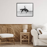 Galloping Rodeo Cowgirl Framed Art