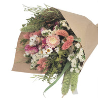 Pink Strawflower Dried Floral Bouquet