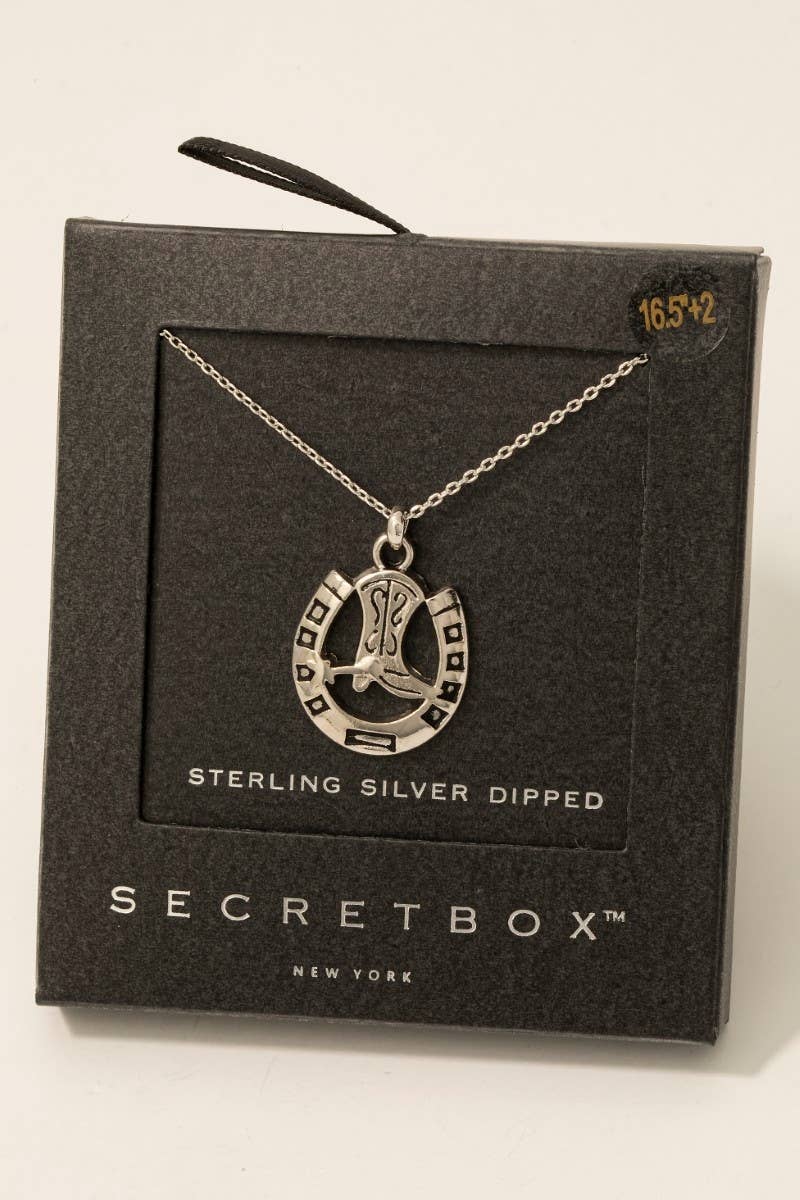 Secret Box Gold Dipped Secret Box Cowboy Boot Necklace