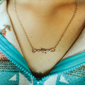 Barbed Wire Charm Necklace