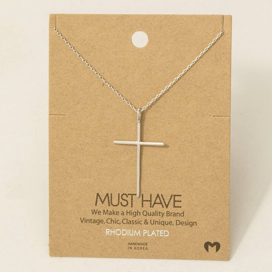 Metallic Cross Necklace