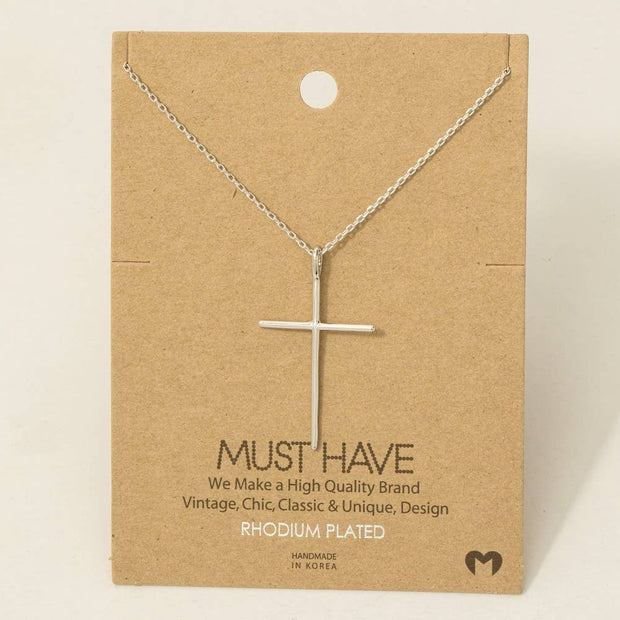 Metallic Cross Necklace