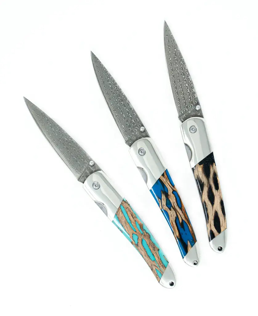 Cholla Cactus Damascus 4" linerlocks