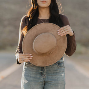 Vegan Suede Boater Hat
