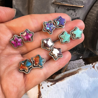 Turquoise Copper-Infused Star Earrings