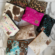 Western Cowhide Makeup Bag Travel