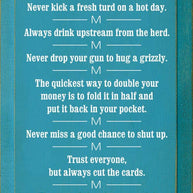Cowboy Wisdom Vertical Wood Sign