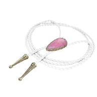 Gemstone Bolo Tie - Pink Opal