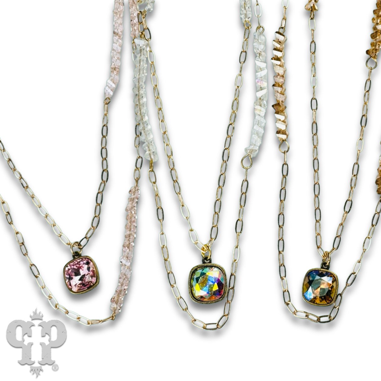 Swarovski® crystal paperclip chain necklace