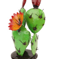 Blooming Metal Prickly Cactus Yard Art