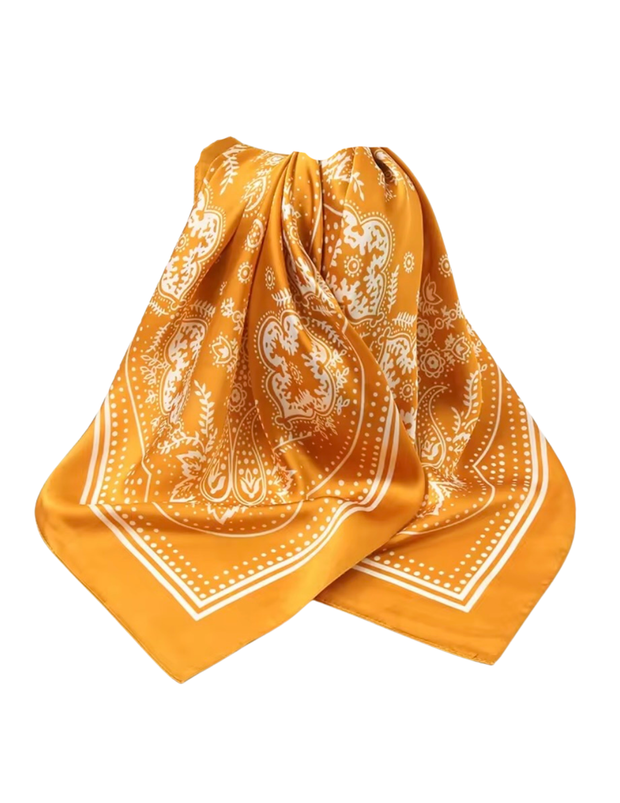 Yellow Satin Bandana Scarf