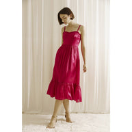 Bustier Midi Dress, Magenta