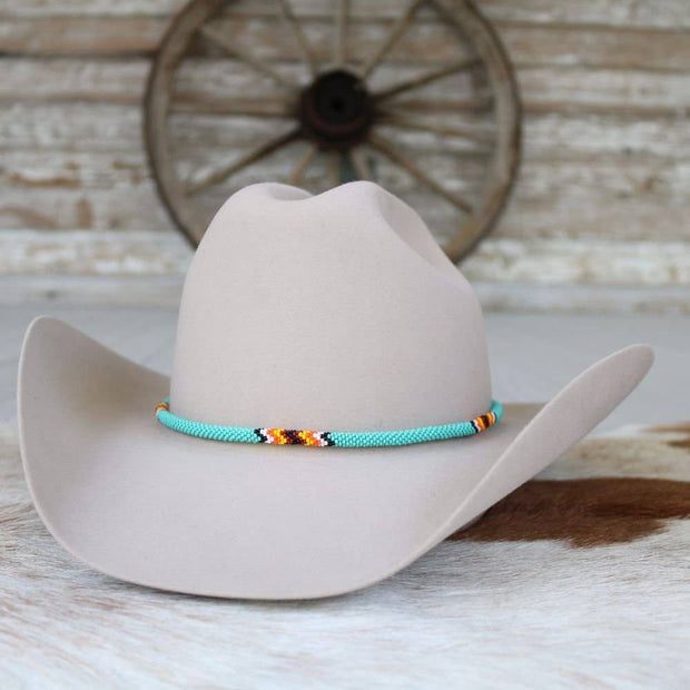Round Beaded Turquoise Hat Band