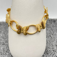 18K GP Steel Butterfly Linked Bracelet