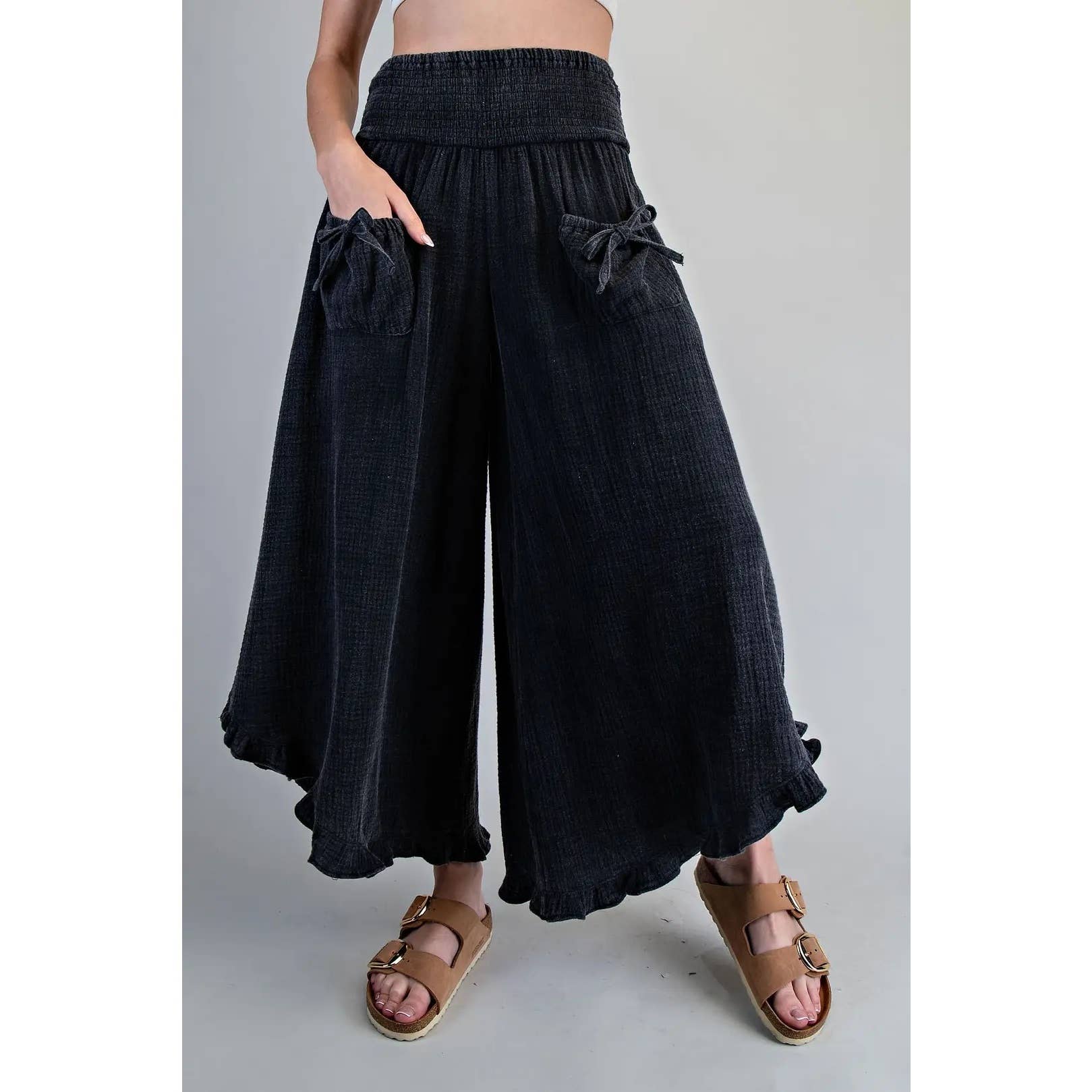 Mineral Washed Pants, Ash Black