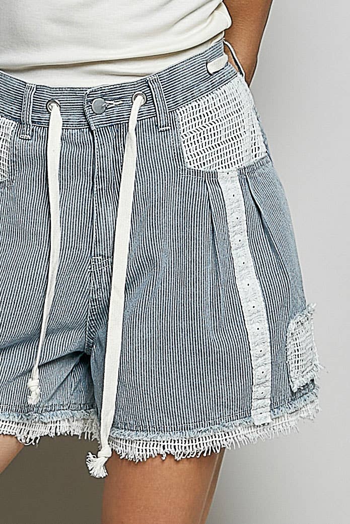 Vintage Washed Striped Shorts