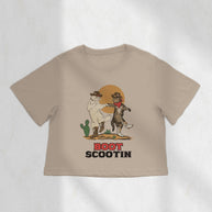 Boot Scootin Kitties Boxy Crop Top