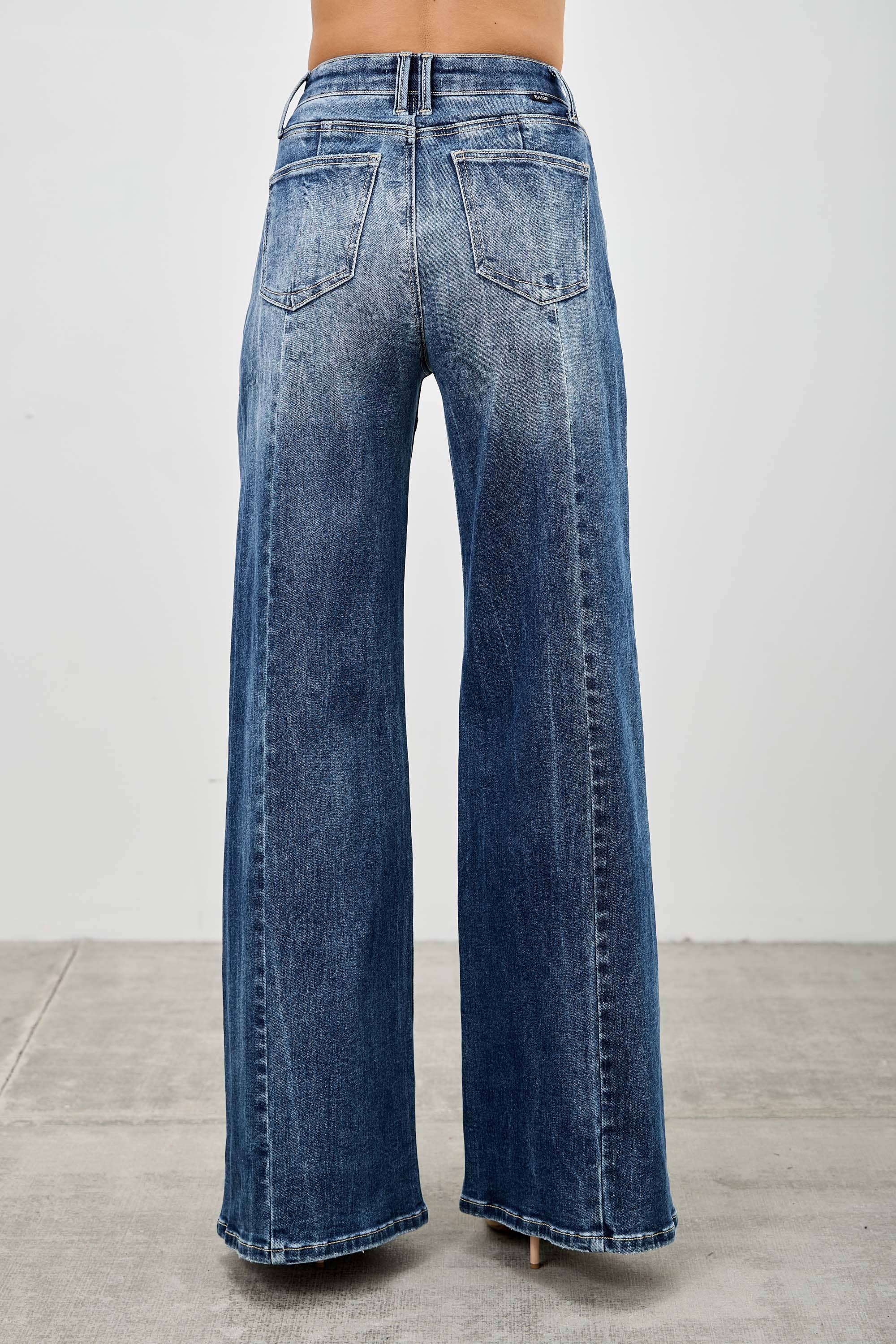 Mid-Rise Wide Leg Jeans