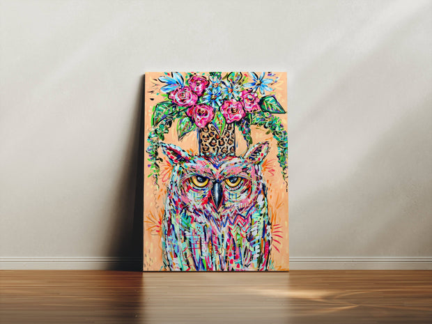 Owl Orange Canvas Print