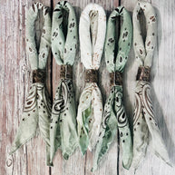 Sage Green Bandanas & Leather Slide